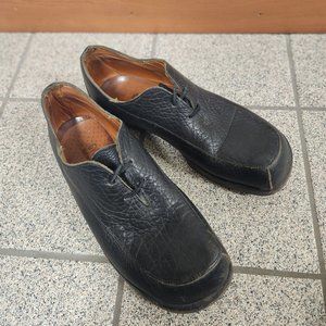 CYDWOQ Hand Made Textured Leather Oxford Shoes